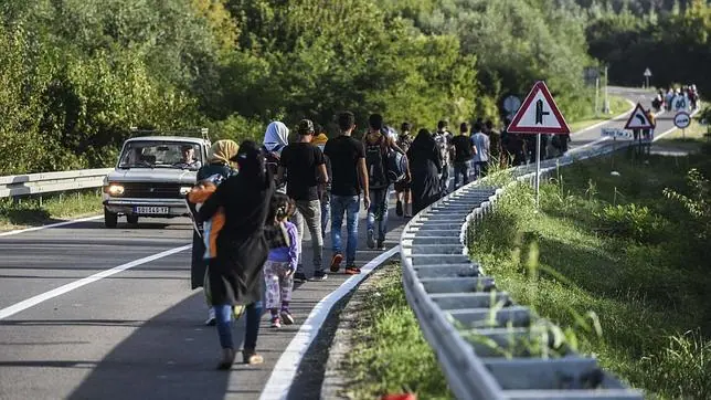 Refugiados sirios a su paso por Croacia