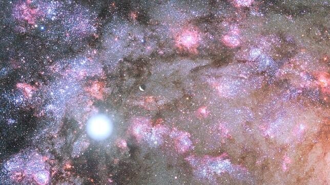Imagen de la formación de un sistema planetario en el centro de una galaxia en desarrollo captada por el telescopio Hubble