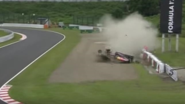 Así fue el duro accidente de Kvyat en Suzuka