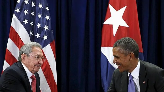 Raúl Castro y Obama, este martes, en la Asamblea General de Naciones Unidas