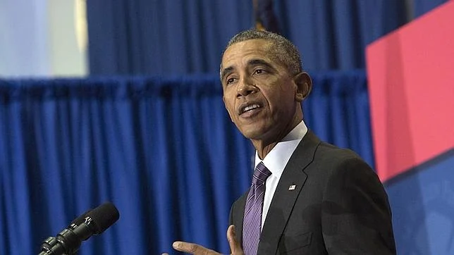 Barack Obama durante un discurso en Emmitsburg, Maryland