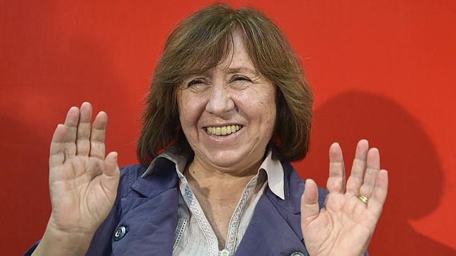 Svetlana Alexievich, en la Feria del Libro de Fráncfort en 2013