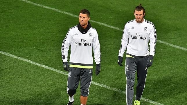 Cristiano y Bale, en un entrenamiento