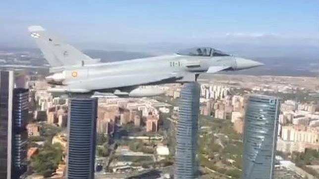 Uno de los aviones Eurofighter que participará en el desfile de la Fiesta Nacional