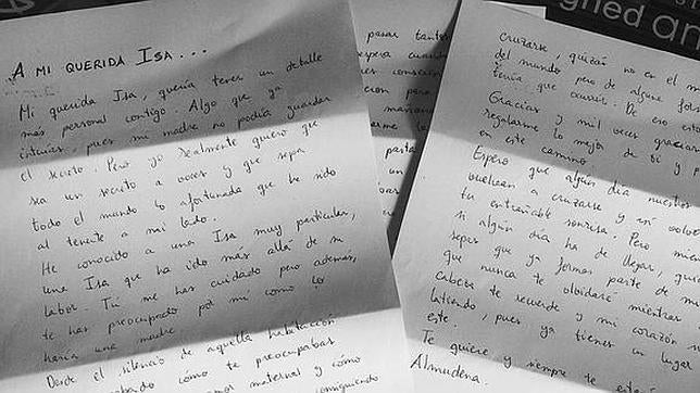 Carta de una paciente a su enfermera: «Gracias por cuidarme "mamá Isa"»