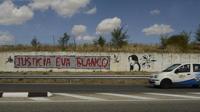 El mural de entrada a Algete que recuerda el caso de Eva Blanco