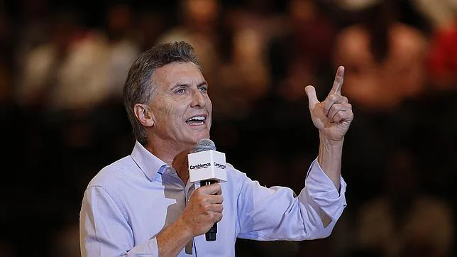 Macri, líder de la opositora coalición Cambiemos, durante un acto electoral