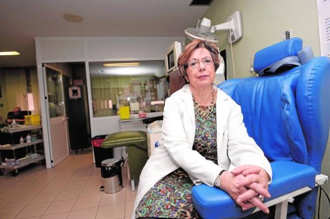 Begoña García, en la sala de extracción de sangre del hospital Virgen de la Salud de Toledo