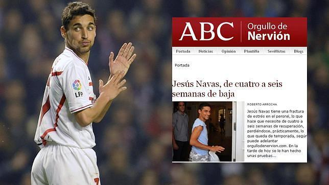 El internacional sevillista, de cuatro a seis semanas de baja