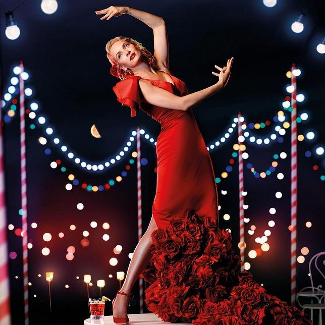 Uma Thurman también se atreve con el traje de flamenca
