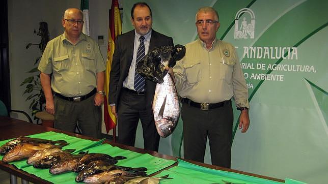 Requisan a un furtivo 20 kilos de pescado capturado en la playa de Los Escullos