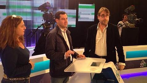 Moreno y Díaz visitan el plató de Canal Sur horas antes del debate