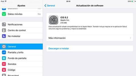 iOS 8.2 disponible desde hoy, con soporte para el Apple Watch