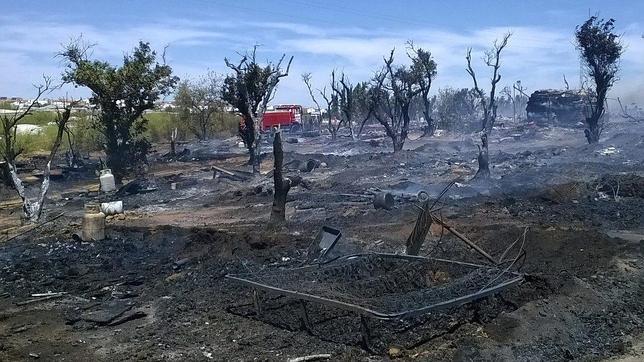 Registrado un incendio en un asentamiento de inmigrantes en Lepe