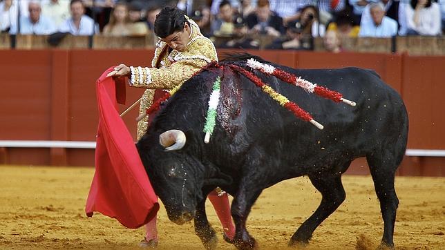 El sevillano Pablo Aguado, cornada grave que arranca la safena