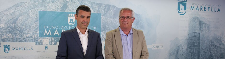 José Bernal, alcalde de Marbella, y Rafael Piña, portavoz de OSP y candidato a la Alcaldía de Marbella