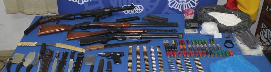 El arsenal incautado por la Policía Nacional