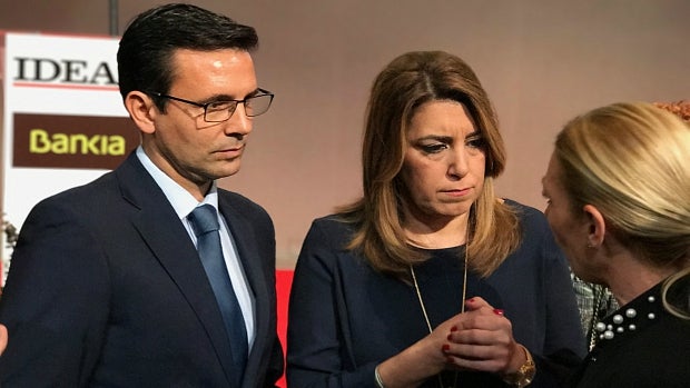 El alcalde de Granada, Francisco Cuenca, esta mañana con Susana Díaz