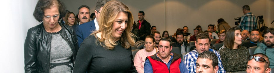 Susana Díaz, durante el encuentro con jóvenes agricultores