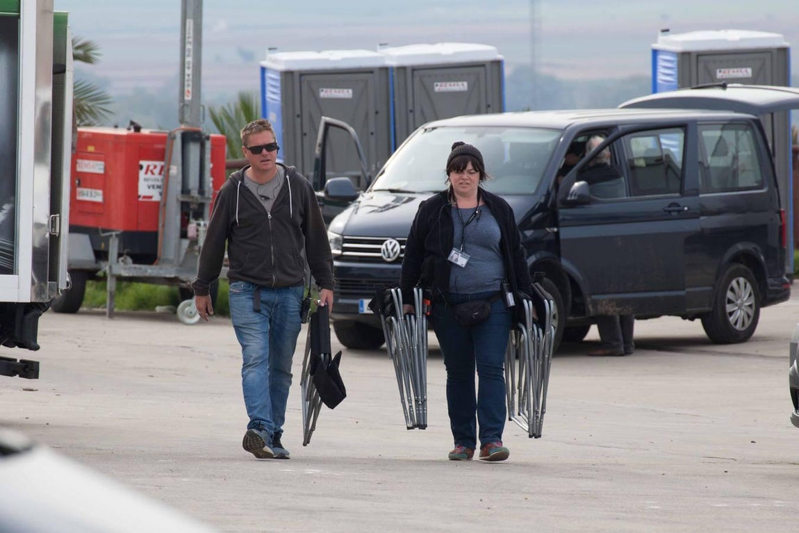 Estampas del rodaje de «Juego de Tronos» en el Castillo de Almodóvar