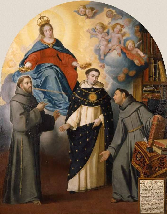 «Virgen con fray Lauterio, San Francisco de Asís y Santo Tomás». 