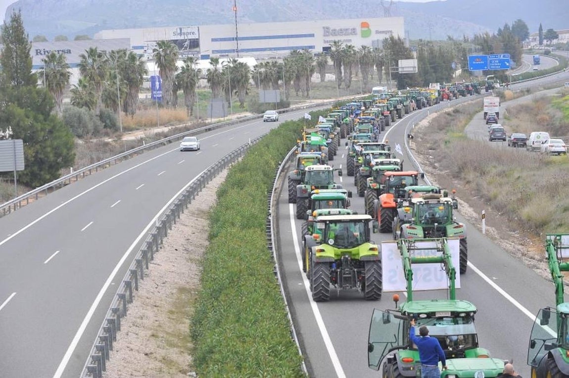 Las reivindicaciones de los agricultores en Málaga, en imágenes
