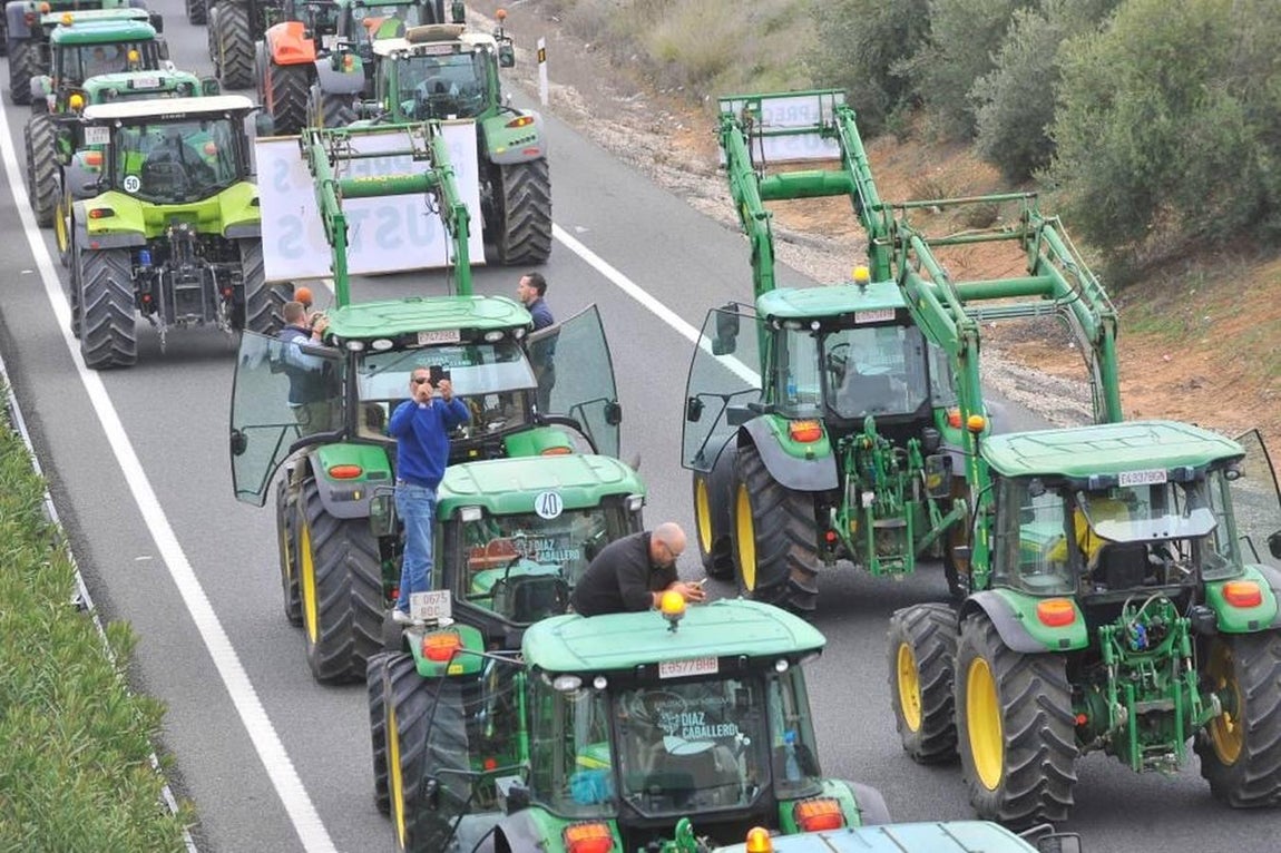 Las reivindicaciones de los agricultores en Málaga, en imágenes