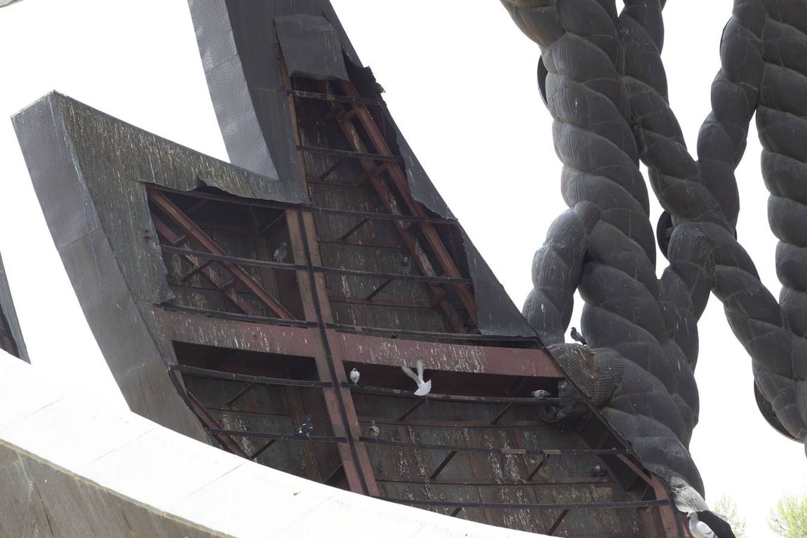 El deterioro del Huevo de Colón, en imágenes