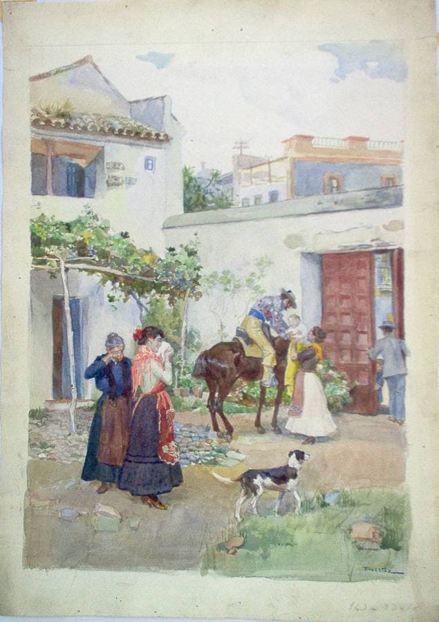 Ilustración de la revista Blanco y Negro de la Feria de Abril de Sevilla en la segunda década del siglo XX