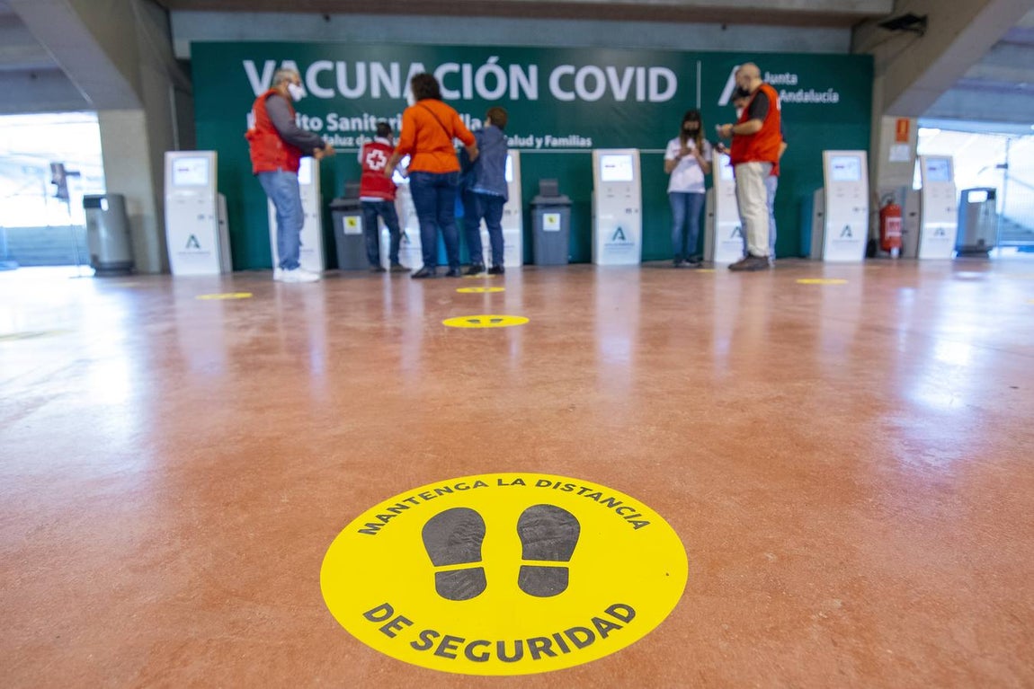Vacunación masiva en el estadio de la Cartuja