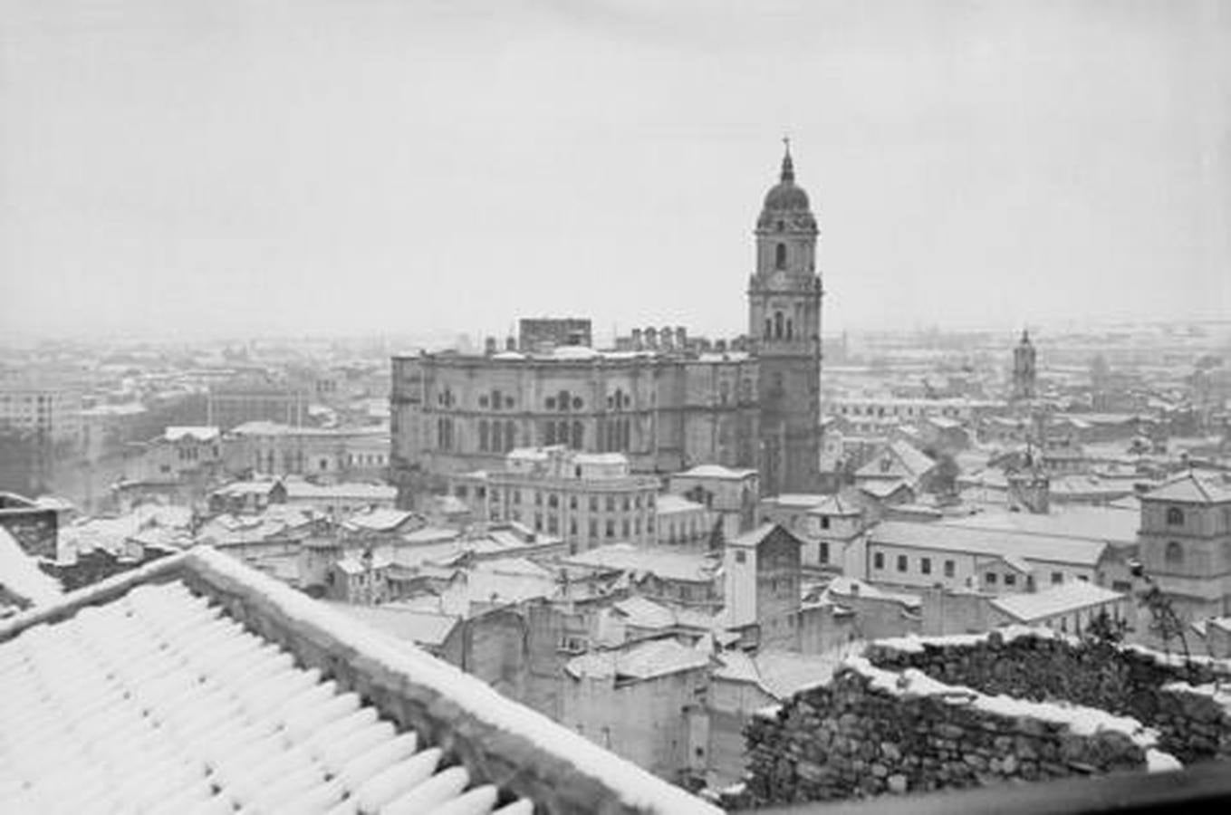 En imágenes, la insólita nevada que cayó sobre Málaga en 1954