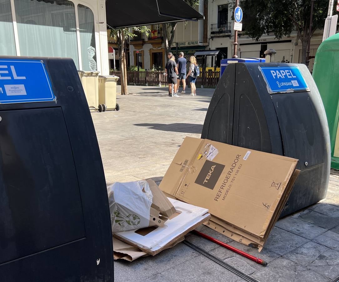 La suciedad inunda las calles de Sevilla