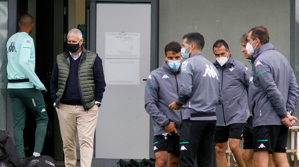 Antonio Cordón, en un entrenamiento del Betis