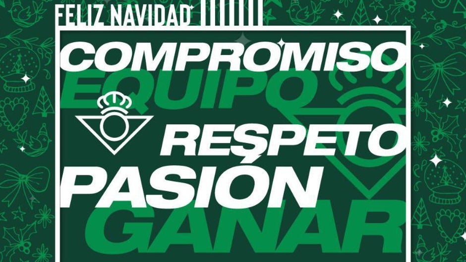 Compromiso, equipo, respeto, pasión y ganar, en la felicitación navideña del Betis