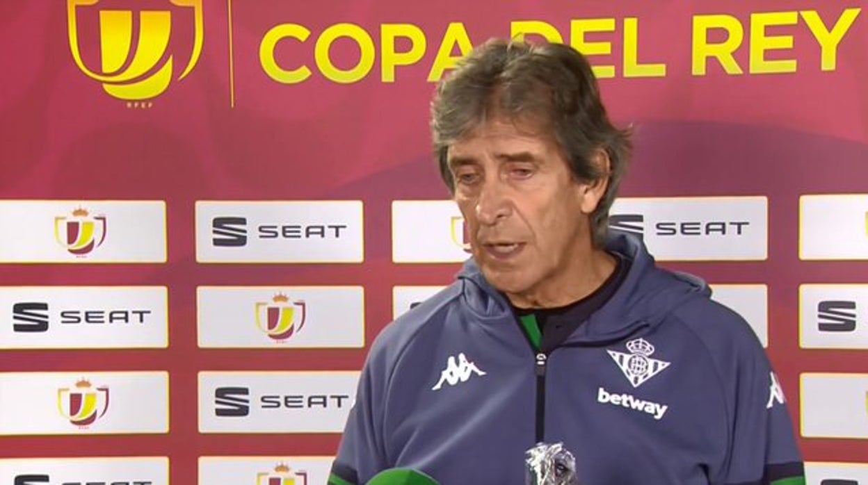 Manuel Pellegrini durante una rueda de prensa posterior a un encuentro de la Copa del Rey