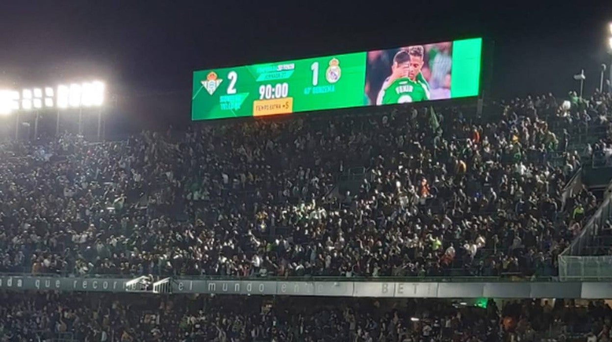 Las gradas del Villamarín, llenas en el Real Betis - Real Madrid del 8 de marzo de 2020