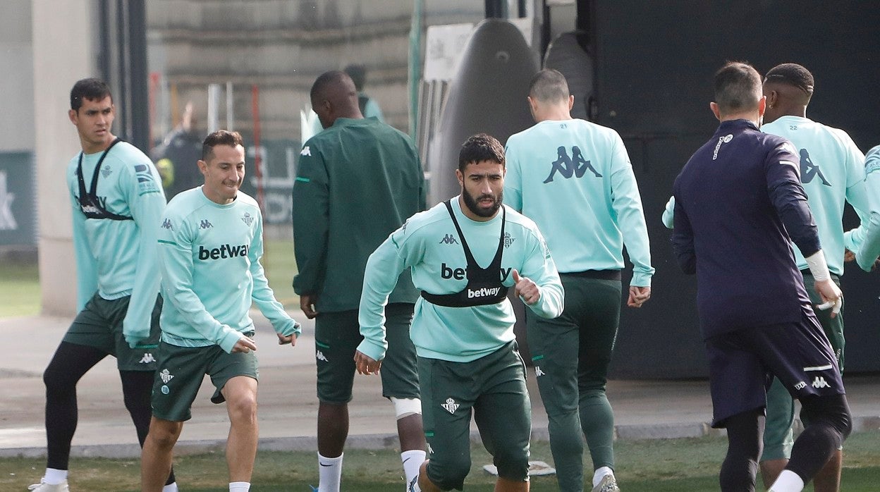 Fekir, durante el entrenamiento del pasado miércoles