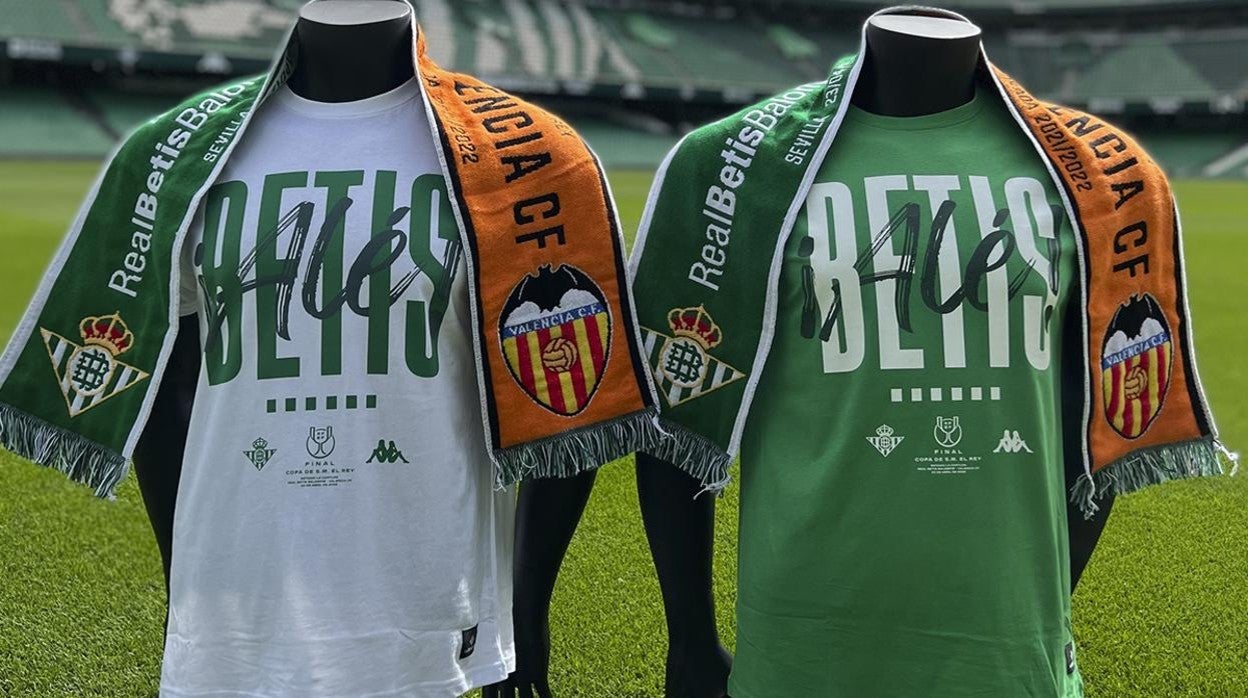 Dos camisetas conmemorativas del Betis y la bufanda del gran final
