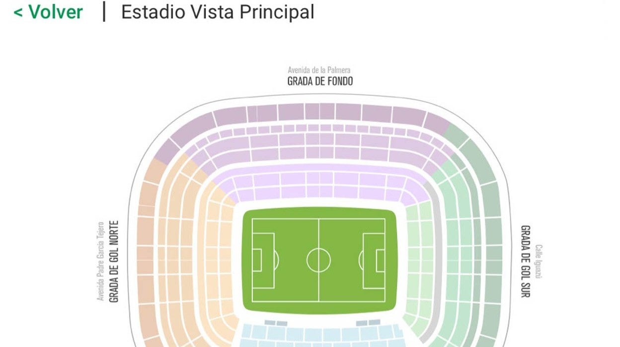 El plano del Villamarín para la fiesta de esta noche con los campeones de Copa