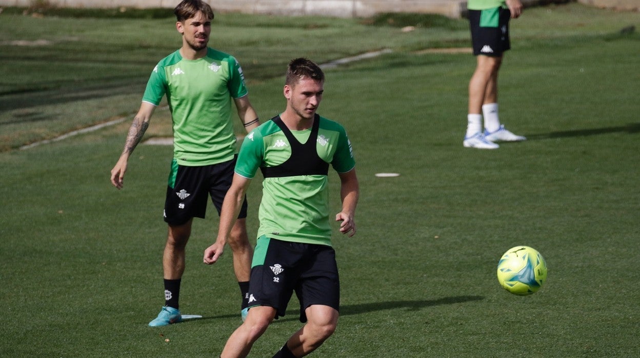 Simón, en el entrenamiento de esta mañana