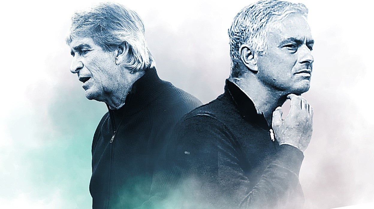 Manuel Pellegrini y José Mourinho, entrenadores del Betis y la Roma, respectivamente