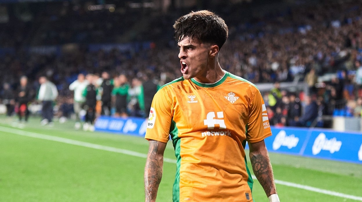 Juan Cruz tras marcar el primer gol del partido del pasado domingo en San Sebastián