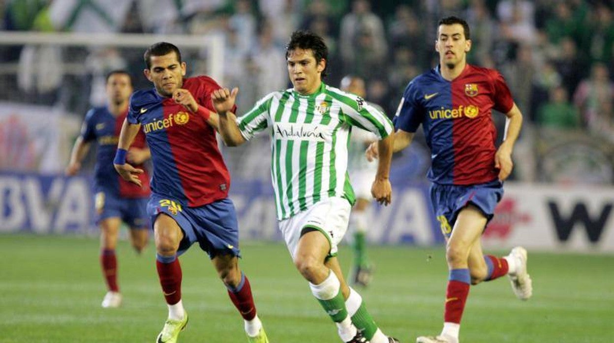 Mark González, en un partido del Betis contra el Barcelona de 2009