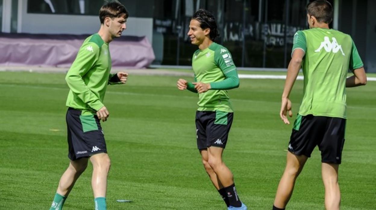 Miranda y Lainez, durante un entrenamiento