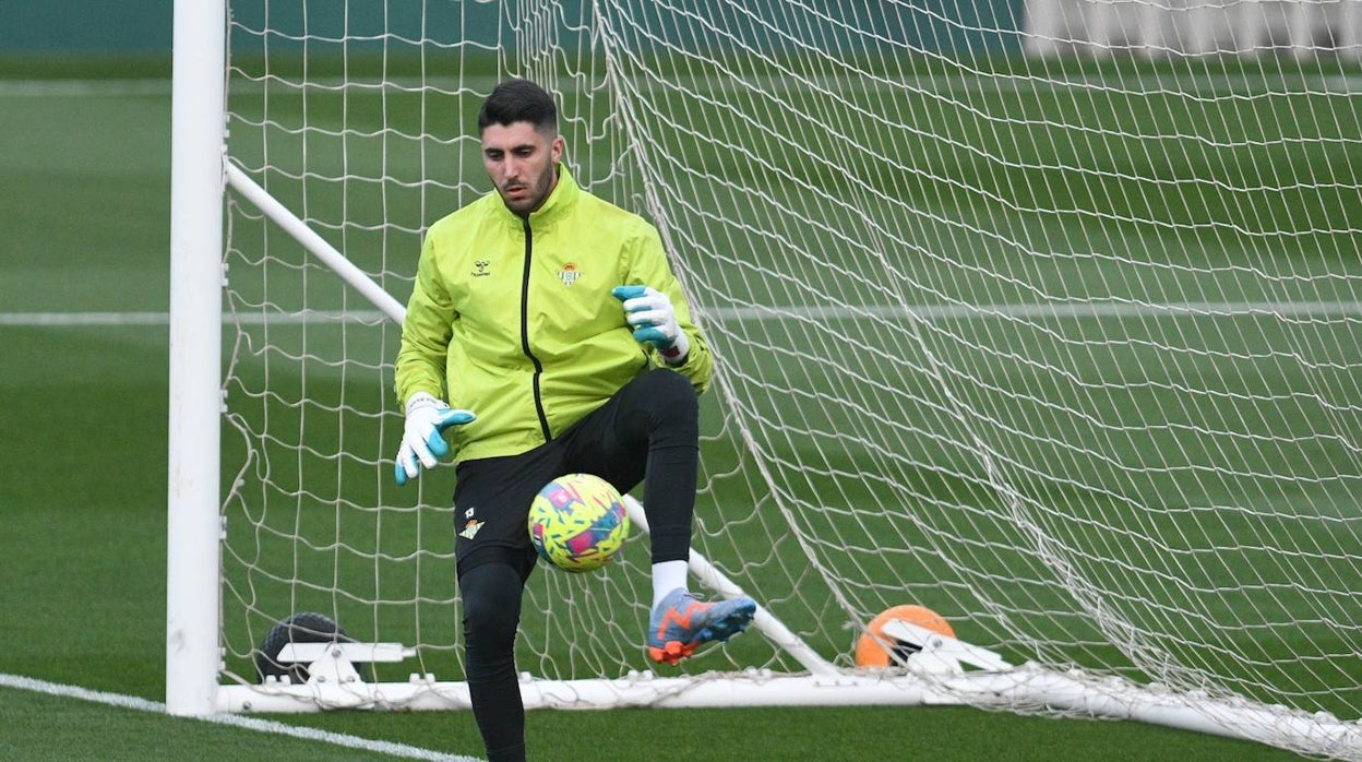 Rui Silva, en el entrenamiento de este jueves