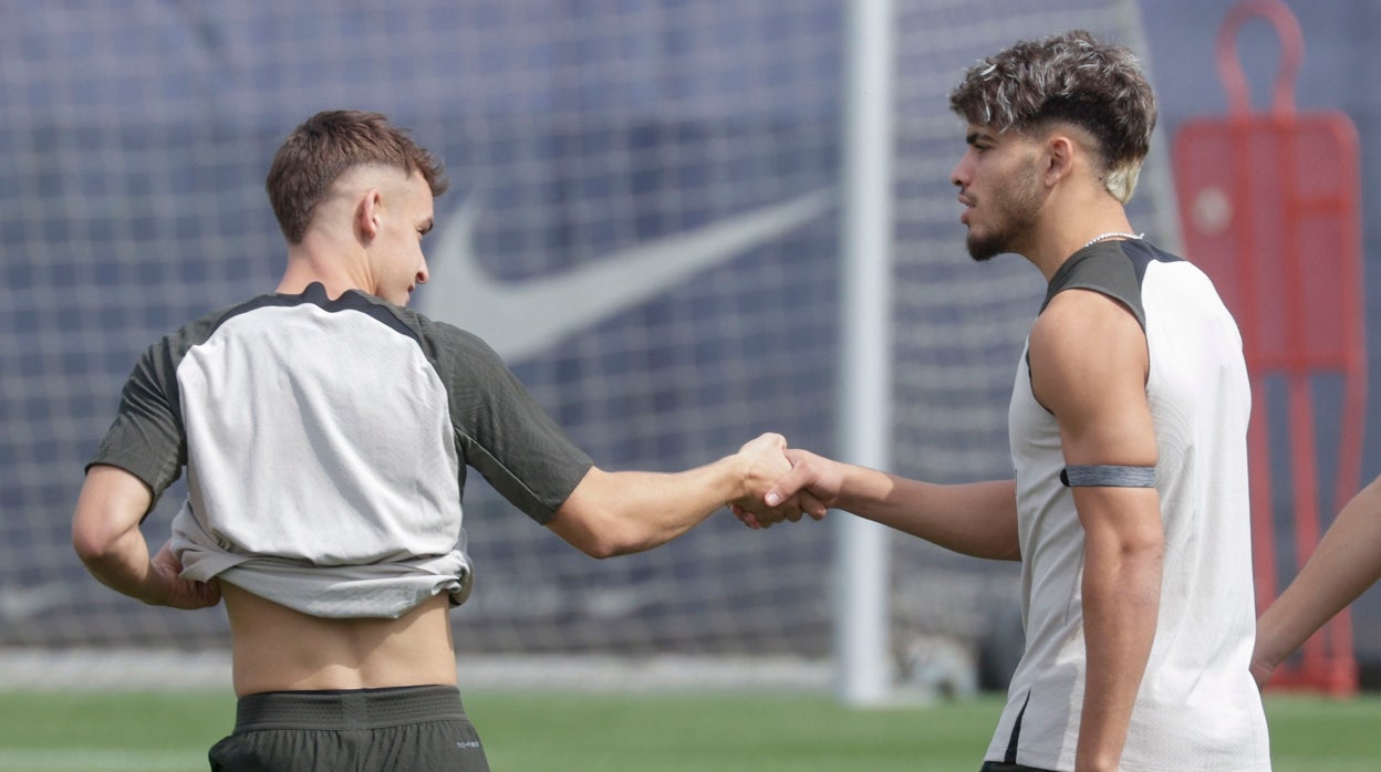 Abde, durante un entrenamiento del Barça