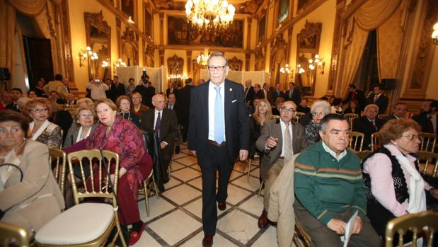 Rafael Campanero, este jueves por la noche, durante su homenaje