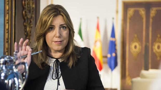Susana Díaz, en San Telmo, durante la reunión sobre asuntos económicos