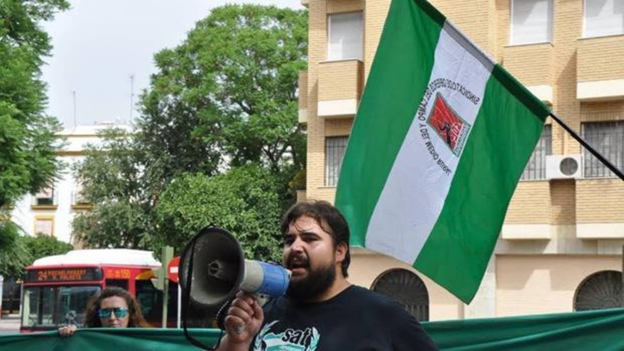 Óscar Reina, dirigente del SAT, en Córdoba