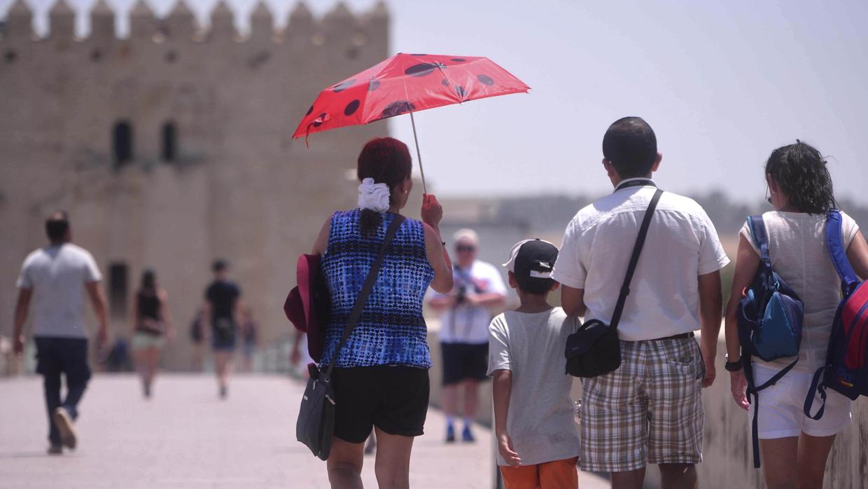 Turistas paseando por el Puente Romano de Córdoba